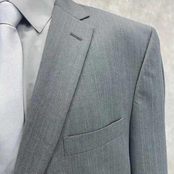 Jos A Bank Executive Collection Men’s 48R 100% Wool Suit Jacket Sport Coat Gray - Picture 2 of 8